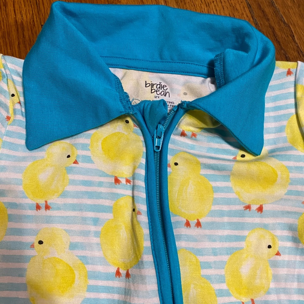 Birdie Bean Collared Chick Zipup Onesie - Picture 2 of 3
